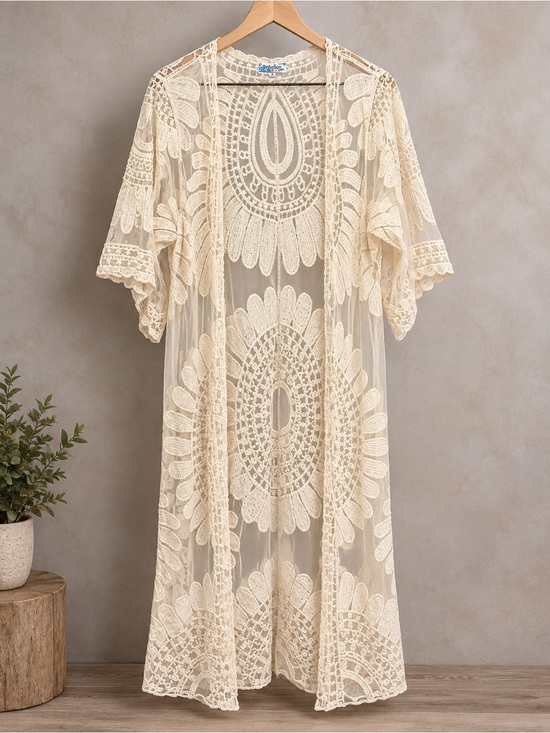 Rebellion Other - Rebellion Cream Lace Crochet Kimono